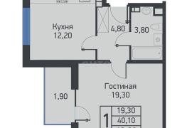 Недвижимость Квартиры / 1-к квартира, 42 м², 6/20 эт.