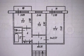 2-к. квартира, 47 м², 4/4 эт.